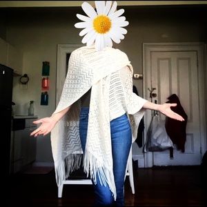 Cream Crochet Shawl